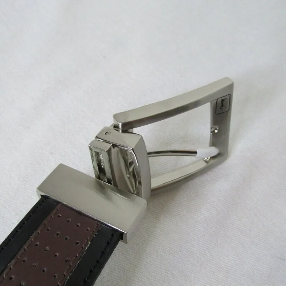 PGA‎ Tour 42 Belt Leather Reversible Black Brown Inset 2849500 Silver Tone Golf